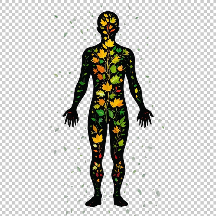 PSD autumn leaves human body