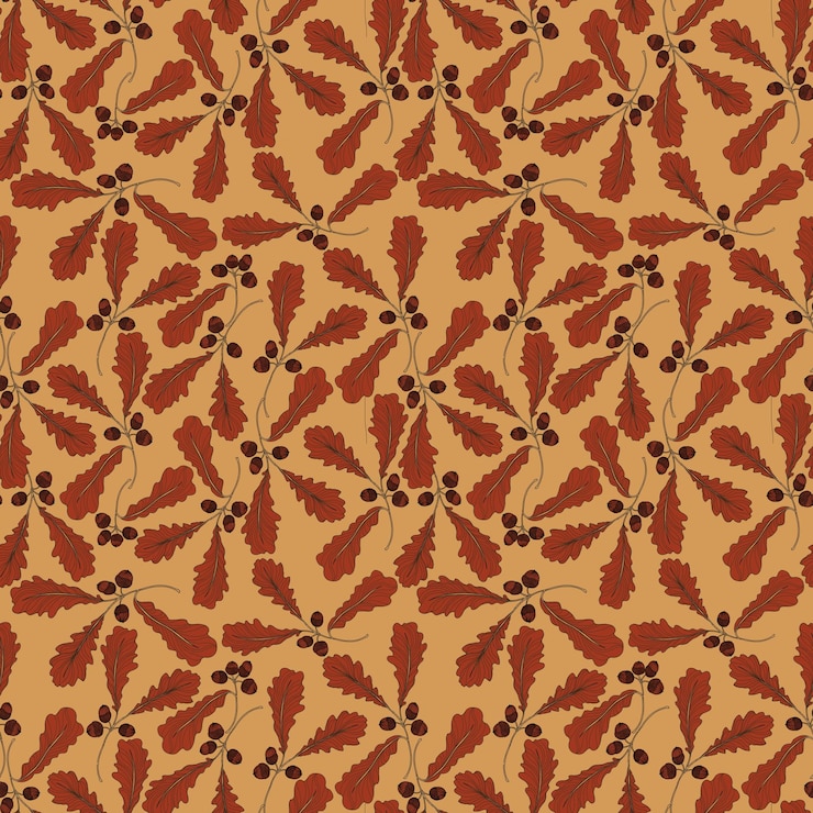 PSD autumn leaves seamless pattern background