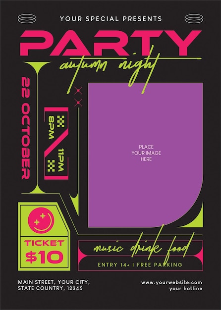 autumn night party flyer