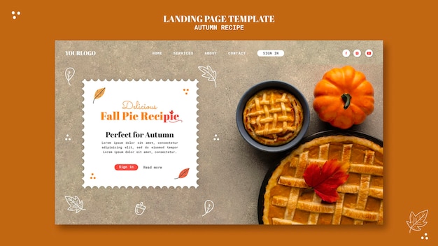 PSD autumn recipe landing page