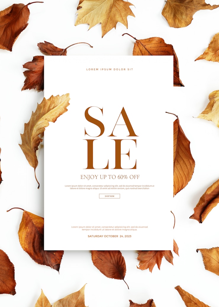 PSD  autumn sale banner or card