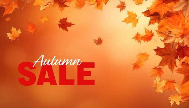 PSD autumn sale banner template for advertising