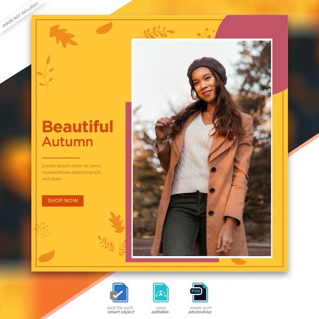 PSD autumn sale instagram post template