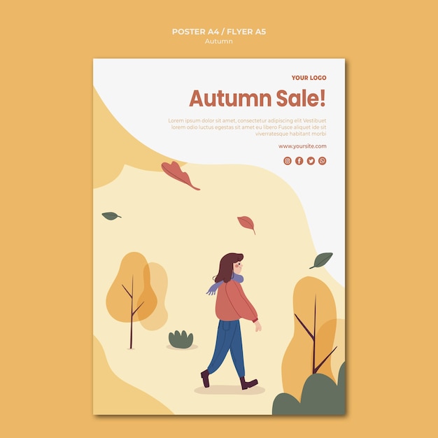 Autumn sale poster template