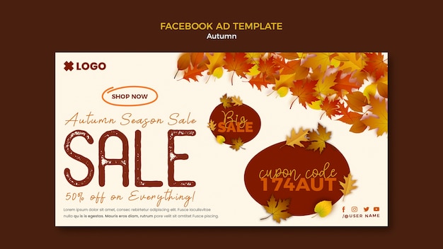 PSD autumn season facebook template