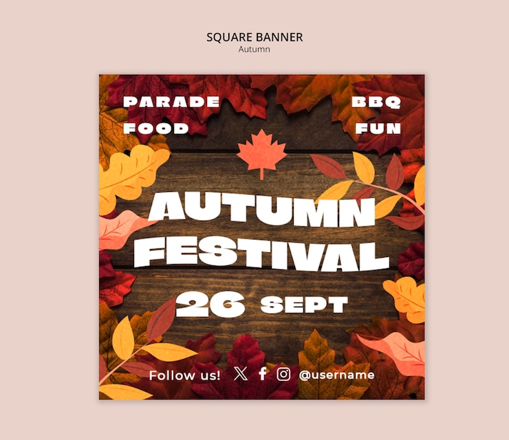 PSD autumn season template