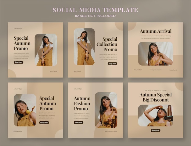 Autumn social media banner and instagram post template