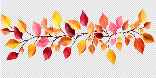 PSD ramoscelli autunnali con foglie colorate in una corona generativa di intelligenza artificiale