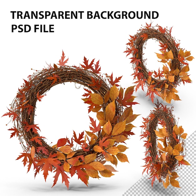 PSD autumn wreath png