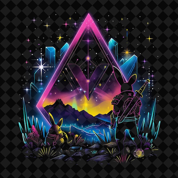 Avaa Fantasy Nights - Lumotut maisemat, joissa on Neon Forest Y2K -taidetta ja -kuvitusta sekä eläindesigneja