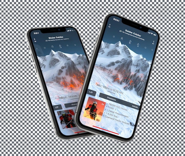 App mobile avalanche isolate su uno sfondo trasparente