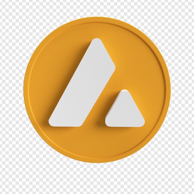 PSD avalanche coin logo cryptocurrency high resolution 3d render transparant