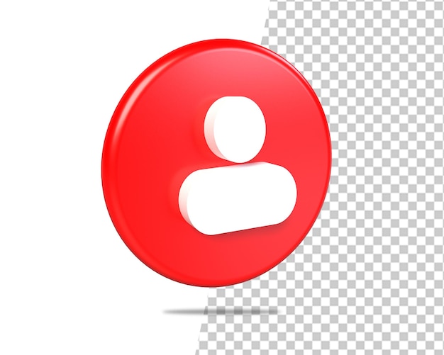 Avatar 3d red circle user icon