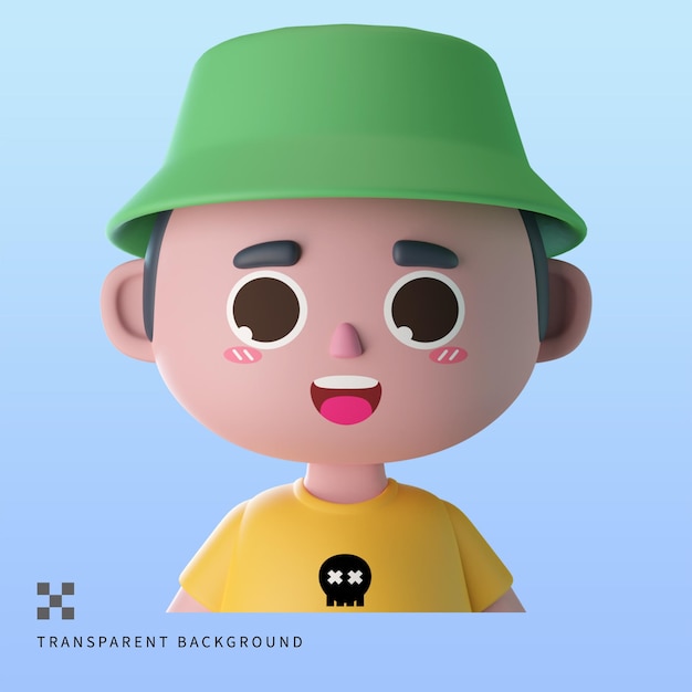 PSD avatar jongen 3d illustratie