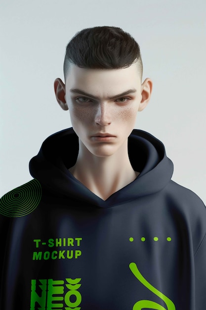 PSD avatar wearing hoodie mockup