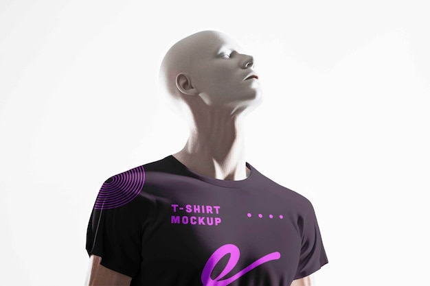 PSD modello di avatar che indossa una maglietta
