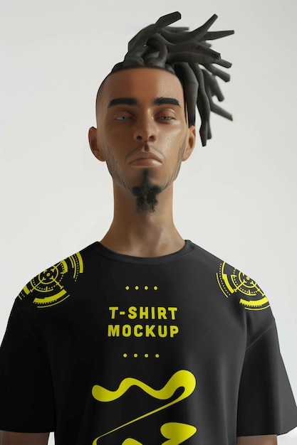 PSD avatar wearing tshirt mockup