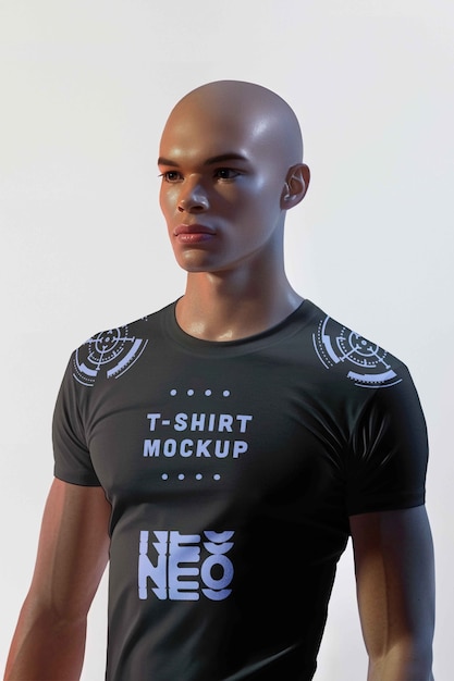 PSD avatar wearing tshirt mockup