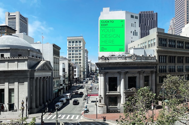 Mockup di cartelloni pubblicitari di avenue