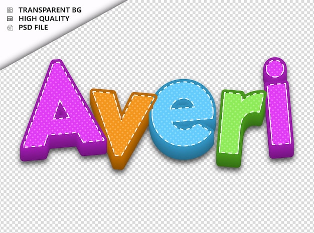 PSD averi typography text colorful craft spring psd transparent