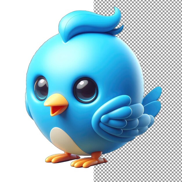 PSD avian elegance uccello 3d isolato su una tela png trasparente