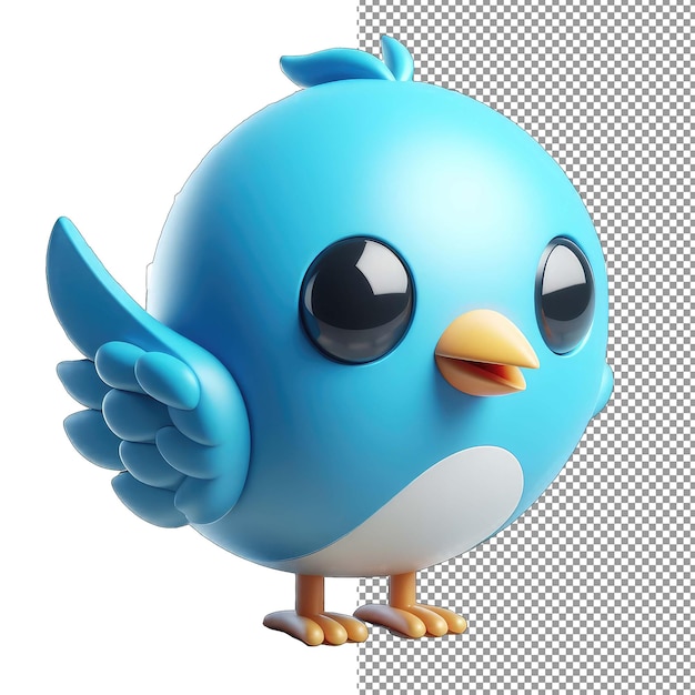 PSD avian elegance isolated 3d bird on a clear png canvas