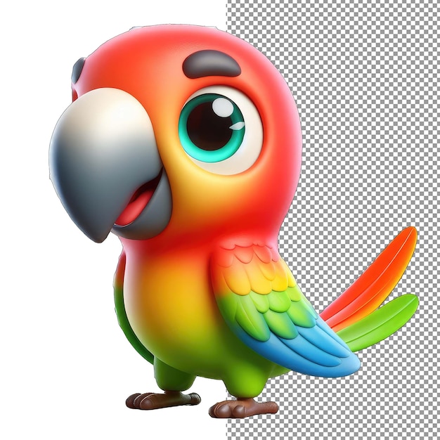 PSD avian elegance uccello 3d isolato su una tela png trasparente