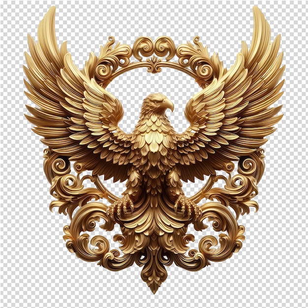 PSD avian majesty golden bird in 3d