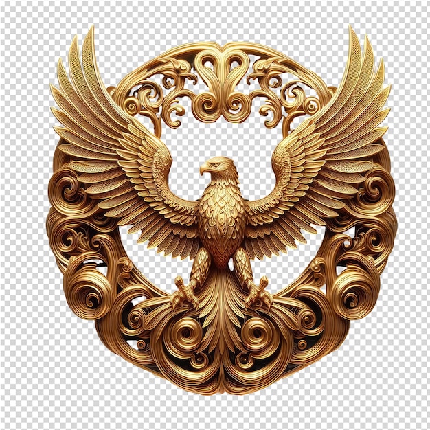 PSD avian majesty golden bird in 3d