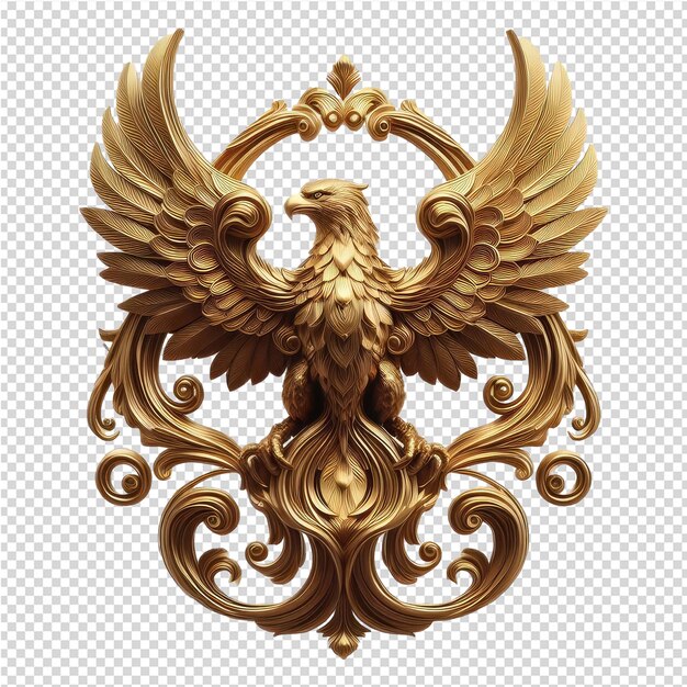 PSD avian majesty golden bird in 3d