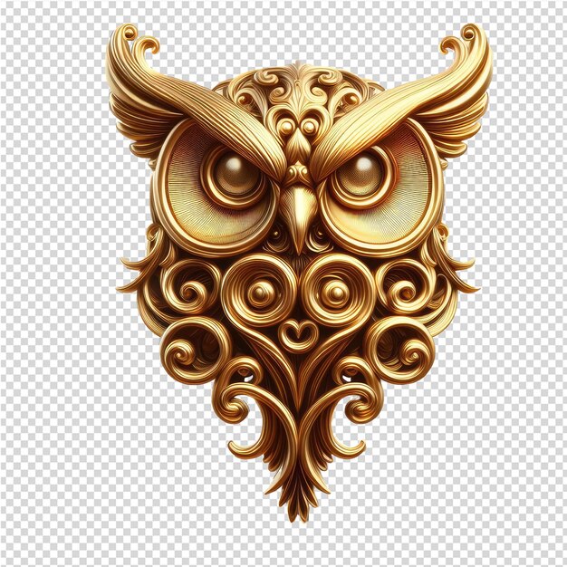 PSD avian majesty golden bird in 3d