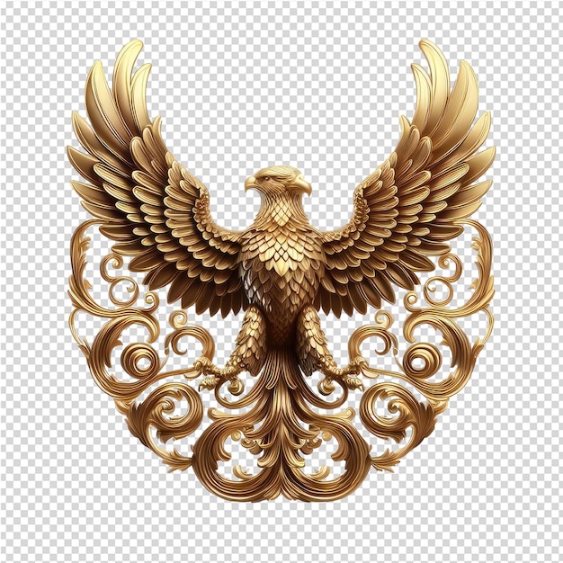 Avian majesty golden bird in 3d