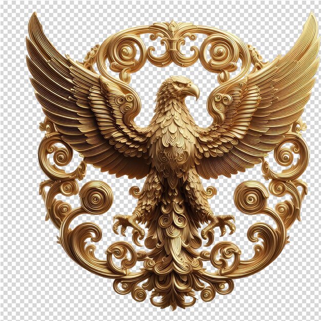 PSD avian majesty golden bird in 3d