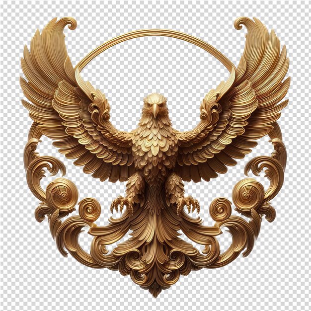 PSD avian majesty golden bird in 3d