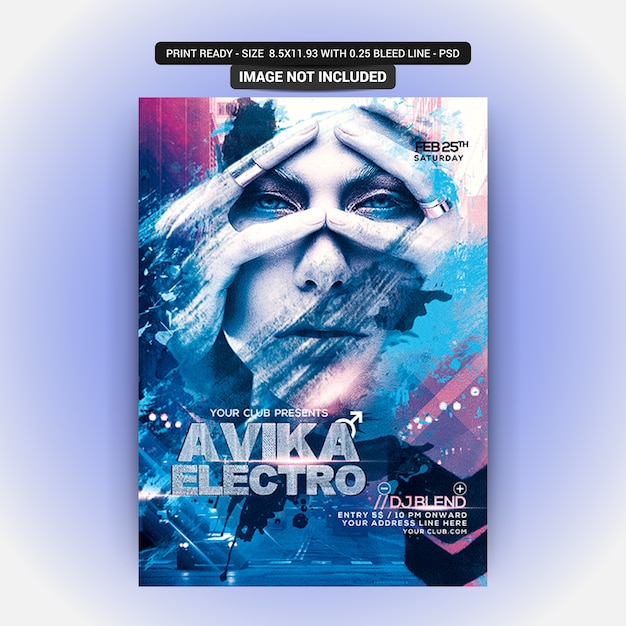 PSD avika electro party flyer