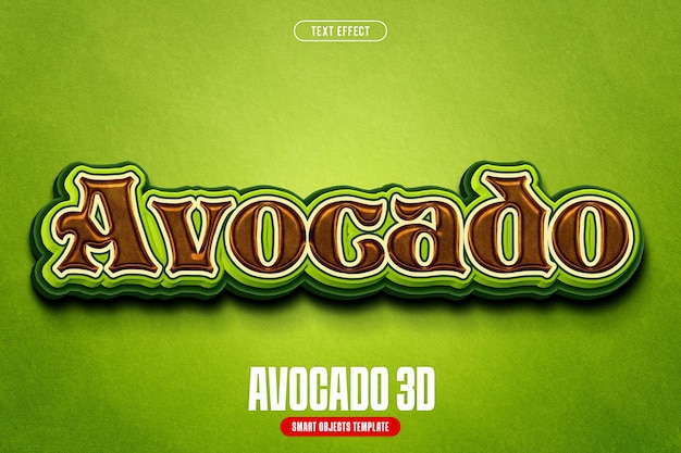 Avocado 3D Text Effect