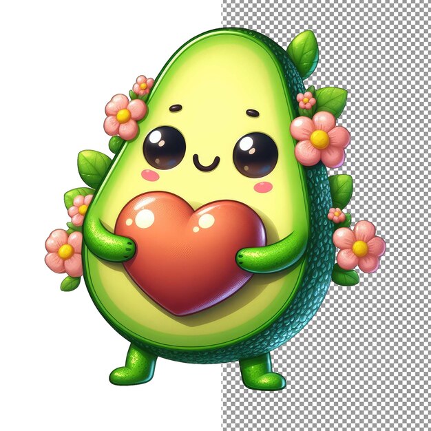 PSD avocado amore hart in de hand sticker