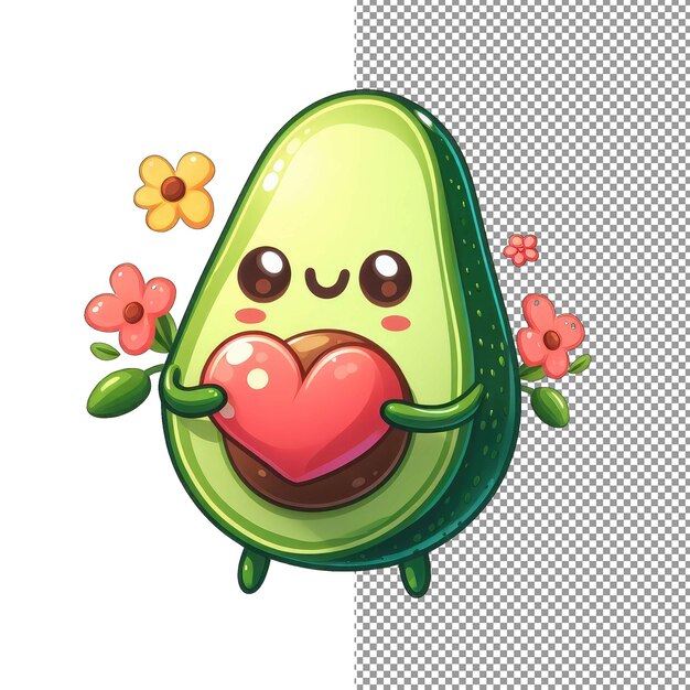 Avocado amore heart in hand sticker