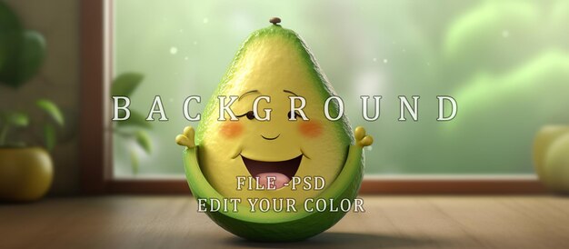 Avocado and cute cartoon