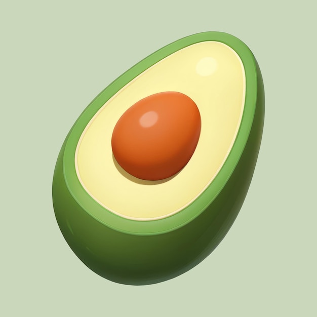 PSD avocado icon cartoon illustration