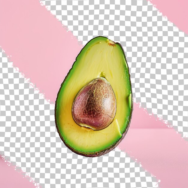 PSD un avocado è mostrato su uno sfondo rosa