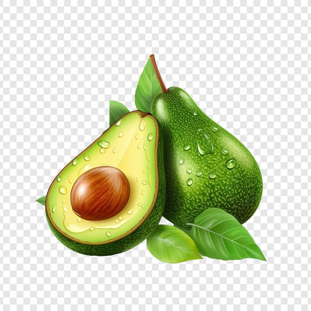 PSD avocado isolated on transparent background