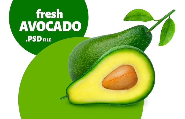 Avocado isolato sul muro bianco