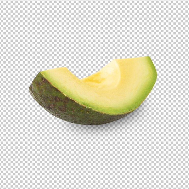 PSD 아보카도 슬라이스 절단 전체 현장 깊이