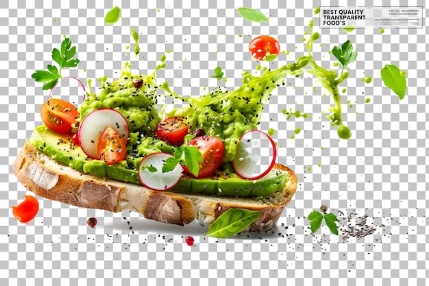 투명 한 배경 에 아보카도 김 을 은 토스트 된  과 함께 아보카도의 토스트 스플래시