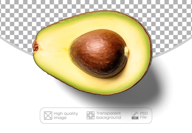 PSD avocado on a transparent background digital photography png