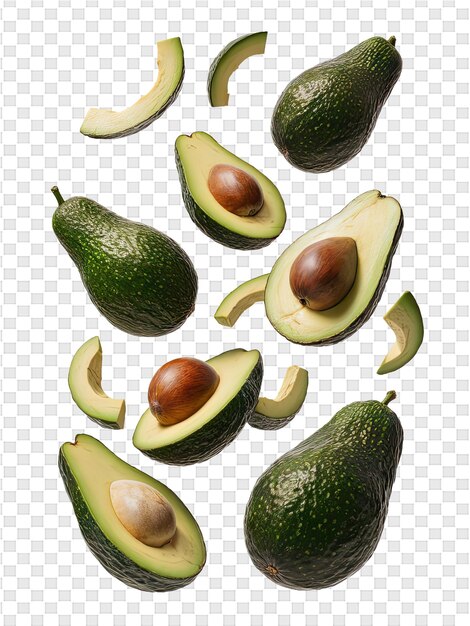 PSD gli avocado sono visualizzati su uno sfondo bianco