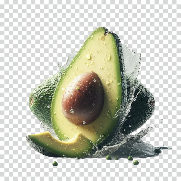 PSD avocado con spruzzo d'acqua