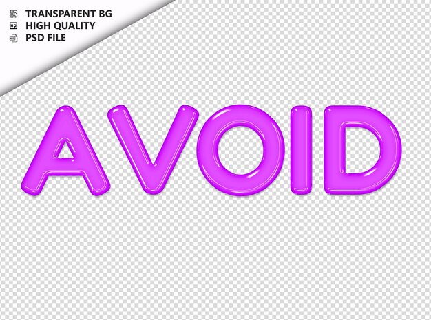 PSD avoid typography purple text glosy glass psd transparent