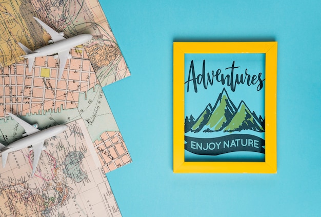 Avonturen genieten van de natuur, motiverende belettering citaat voor vakantie reizen concept